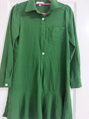 Avara Meagan Dress | Hunter Green | Drop Waist | Size Small